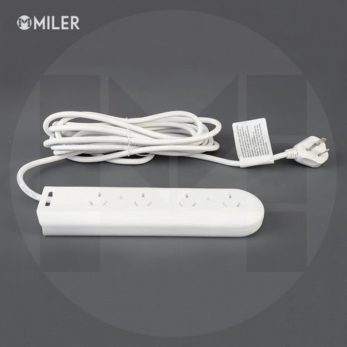 Power Strip Extension Cord IRAM 4 Outlets 5m Kalop Pack of 5 3