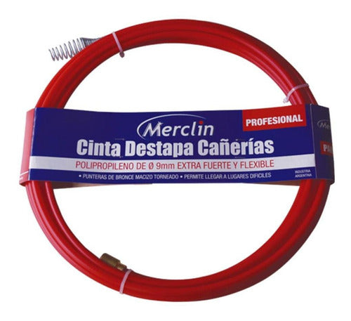 Cinta Flexible Destapa Cañeria Merclin 9mm X 20 Metros G P 0