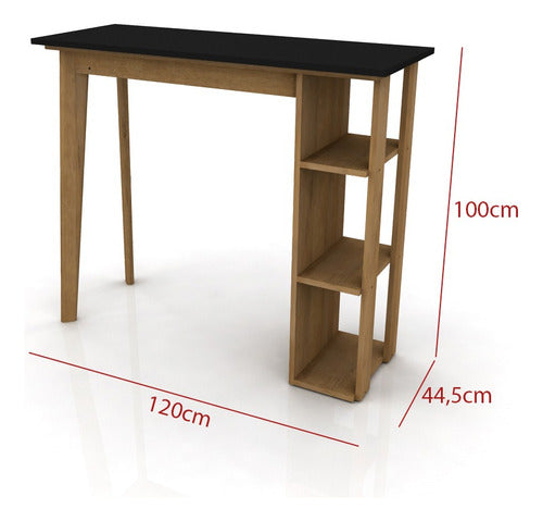 Breakfast Bar with Shelves and Solid Legs 1
