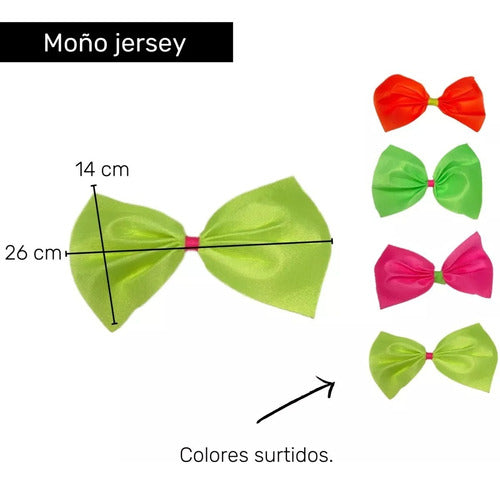 Genérica Moño Fluo X 1 Tela Jersey Brilla Con Luz Uv Cotillon Carioca 2