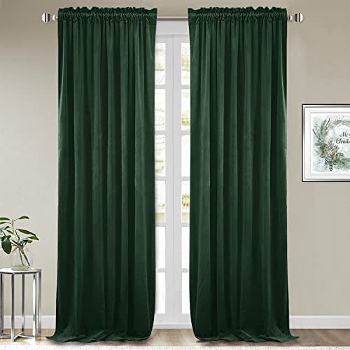 Stangh Dark Green Velvet Curtains - Blackout Curtains 0