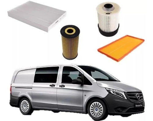 Kit De 4 Filtros Wega Mercedes Benz Vito 1.6 Td 115cv 0