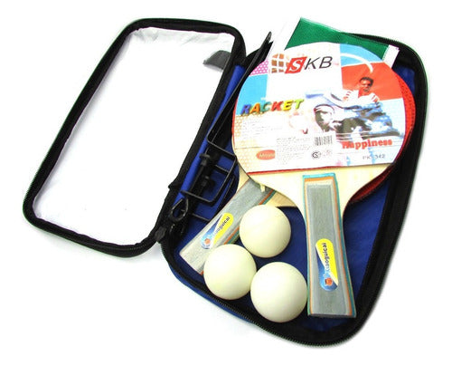 Faydi Set Ping Pong En Cartuchera Paletas Pelotas Red Soportes 1