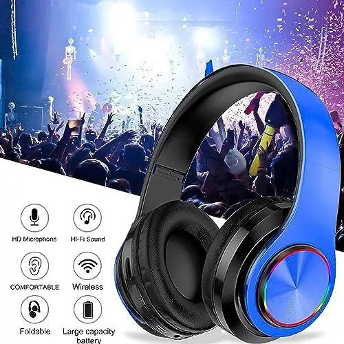 B39 Wireless Headset Bluetooth 5.0 Over-Ear Headphones with LED and Microphone 1