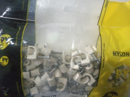 Universal White Clips for Coaxial Cable RG6 and RG59 1