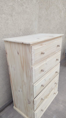 Solid Pine Wooden Chifforobe 80x1.20x50 with Metal Guides 1