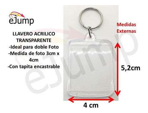 500 Custom Acrylic Keychains 4.3x3.4 cm - Photo Souvenir 1