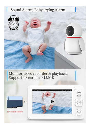 Babá Eletrônica Babymonitor Tela 5  Câmera 2.4ghz 1080p 2