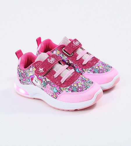 Footy Girls' LED Light-Up Unicorn Sneakers - Pop Collection 1