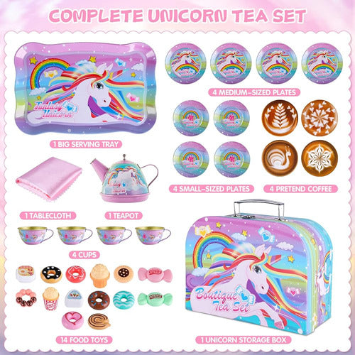 Jugana Unicorn Tea Set for Girls, Princess Tea Party Toy 4