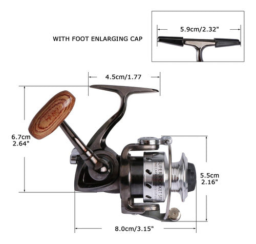 Goture Small Spinning Ice Fishing Carrete Plegable Mango 4