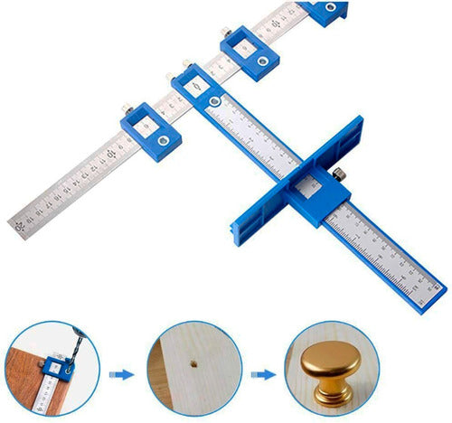 Centro Herramientas Escuadra Carpintero Plantilla Guia Tirador + Punzon Aut. S 1