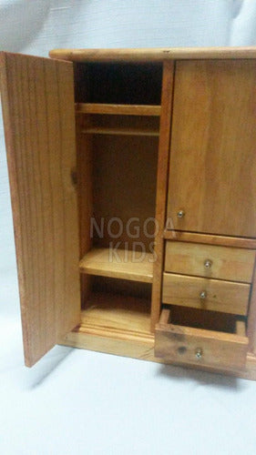 NOGOA KIDS Vestidor, Placard, Ropero Mueble Para Muñecas De Madera 5