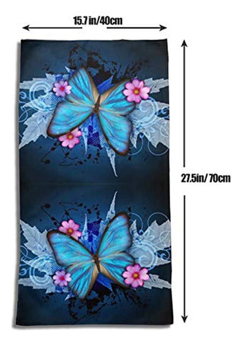 Dujiea Blue Butterfly Flower Kitchen Dish Towels 4