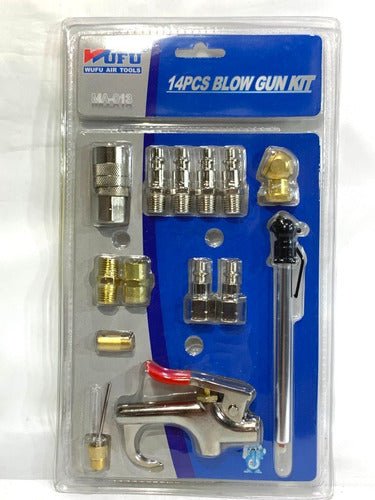 Kit Completo Acoples Pistola Aire Medidor Presion Full A128 2