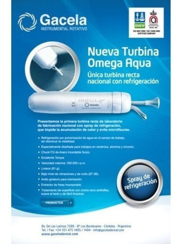 Gacela Omega Aqua Straight Laboratory Turbine with Water 1