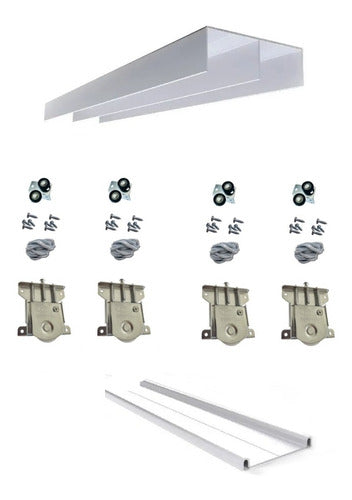 Eurohard Sliding System Kit 2 Mts 2 Leaves Without Handles 0