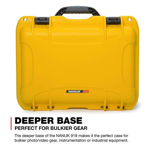 Nanuk 918 Waterproof Hard Case With Foam Insert Yellow 1