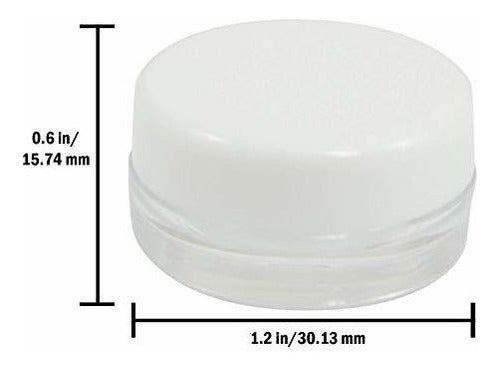 Houseables Cosmetic Containers 3g/3ml, Diameter 15.7x30.1mm, Pack of 50 3