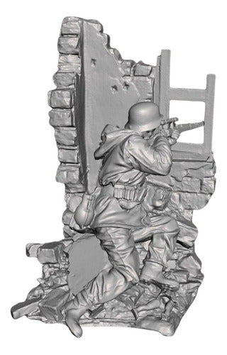 Horse3D German Sniper on Wall, WW2, Scale 1/16, White Color 1