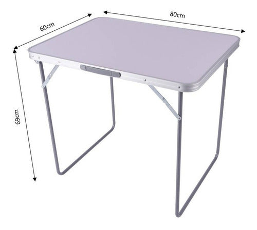 Mesa Plegable De Aluminio 0.80x0.60 (Color Madera Claro) 1