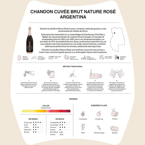 Chandon Brut Nature Rosé Sparkling Wine (Case of 6 Bottles 750ml) 4