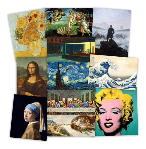 Stickers Cuadros Obras De Arte 20 Unidades 4x4 Cm Pvc 0