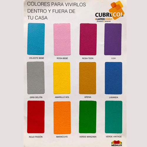 Latex Interior-Exterior Paint V/Colors 1 L Cubrecol Free Shipping 7