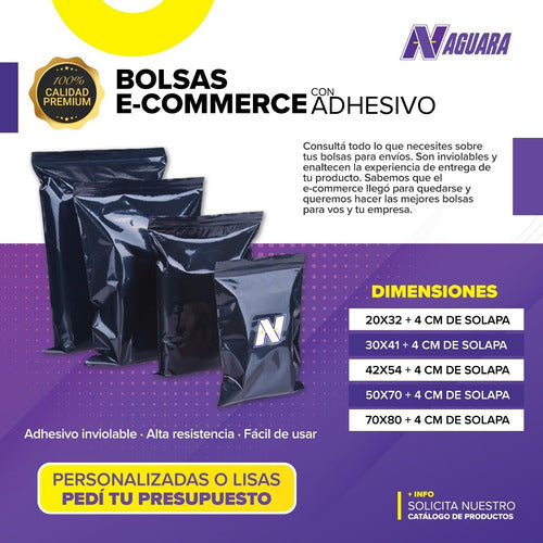 Naguara Ecommerce Black Envelopes X500 No.3 42x54 C/ Adhesive 1