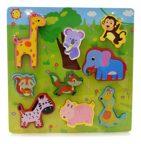 3D Wooden Jungle Animals Educational Puzzle Toy 0