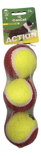 CanCat Set of 3 Tennis Balls for Dogs 0