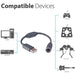 Fosmon 2x Dongle Reemplazo Usb Cables Separables Para Contro 1