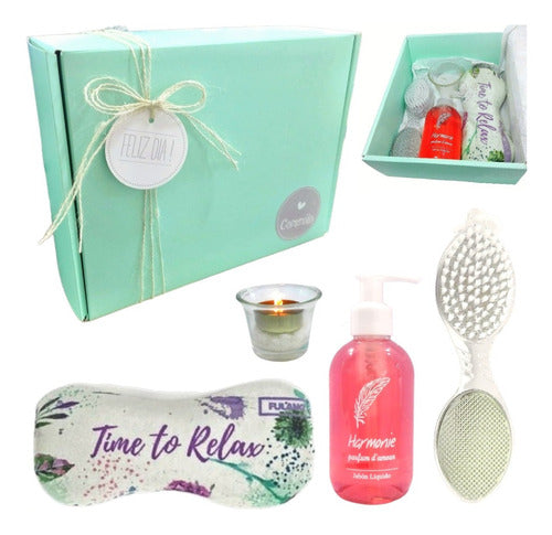 Rose Aroma Spa Gift Box Set Relaxation Kit N46 Happy Day - Set Caja Regalo Box Spa Rosas Kit Relax Aroma N46 Feliz Día