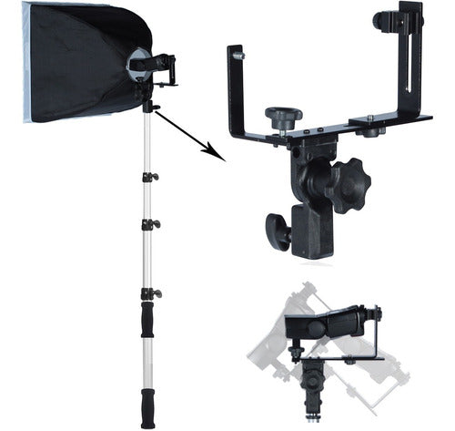 Kit Suporte Para Flash Speedlight E Softbox 60x60cm 0