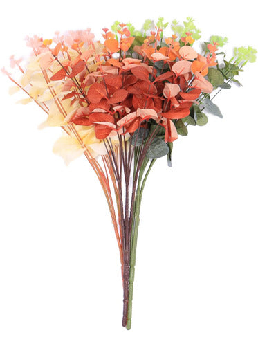 Finefish Eucalyptus Silk Artificial Flower Bouquet, Stems and Leaves Set 3