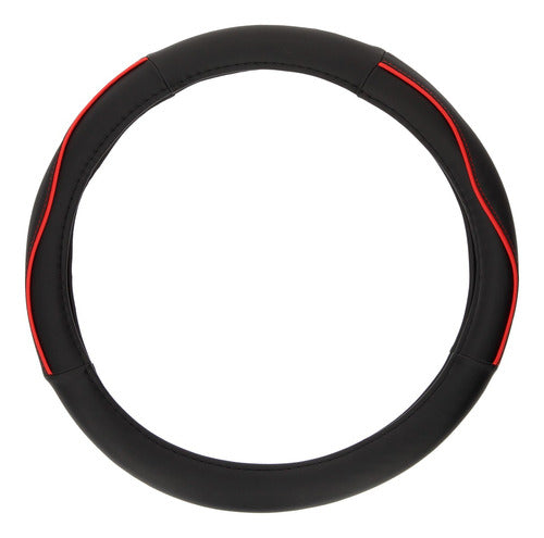 Universal Steering Wheel Cover (Diam. 38) Strip Black/Red 1