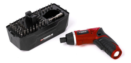 Yosemite Rechargeable Screwdriver 1/4 180rpm with Flashlight and Accessories 7