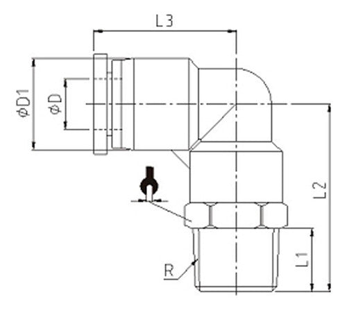 Conector Codo Acero Inoxidable 316 Neumatico 1/8 - 8mm 1u 2