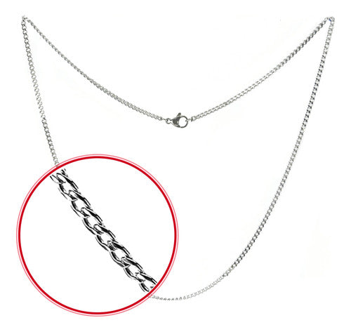 Men Women Cuban Link Chain Necklace Stainless Steel 3mm 12