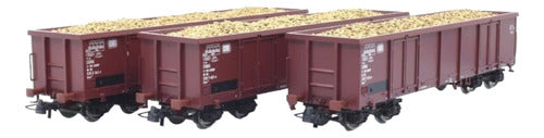 Roco 51299 Formation of 3 German DB H0 Open Gondola Wagons 0