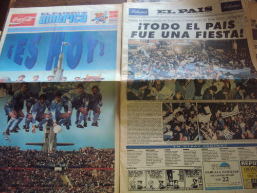 Lote Diarios Copa America 1995 Uruguay Campeon El Pais Mañan 2