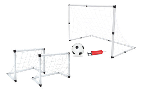 Kit Futebol 2 Traves Com Bola E Bomba Para Brincar E Treinar 0