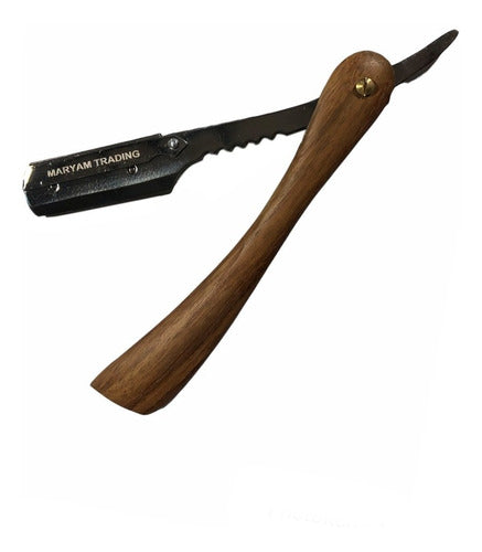 Professional Barber Type Razor with Wood Handle by Maryam Trading 0