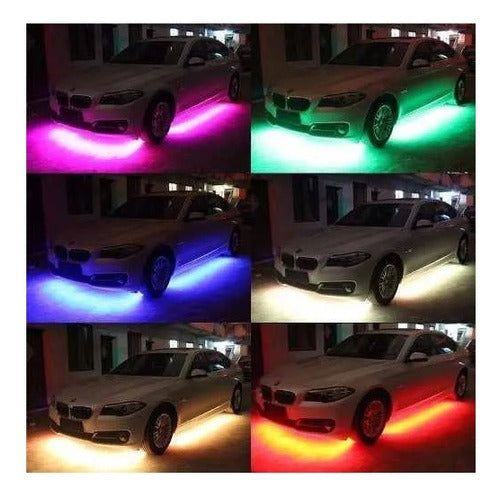 Kit 4 Barras 45 Cm 9 Cores Rgb Tuning Carro Led Efeito Music 1