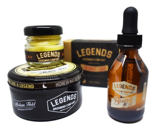 Legends Kit Para Barba /Bigote Pomada Para Peinar - Aceite Legends 0