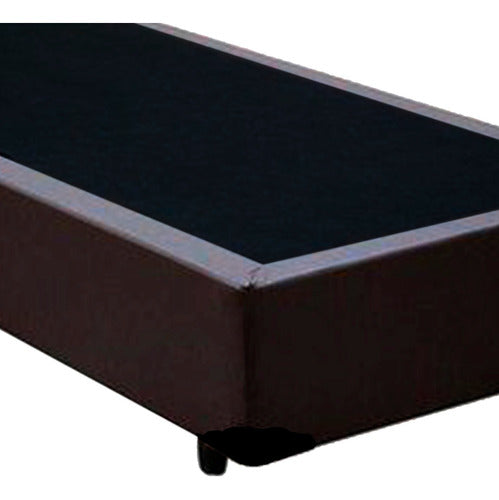 Base Cama Box Solteiro Corino Marrom - 78x188x39 1