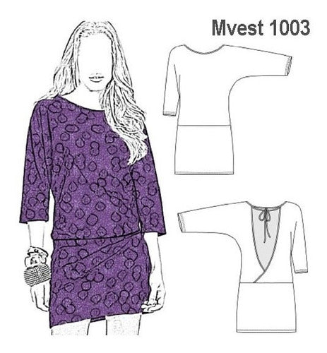 Textile Pattern Unicose - Women's Boat Neck Dress 1003 2