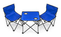 Set of 2 Portable Foldable Chairs + Compact Folding Table for Camping Garden Fishing 3