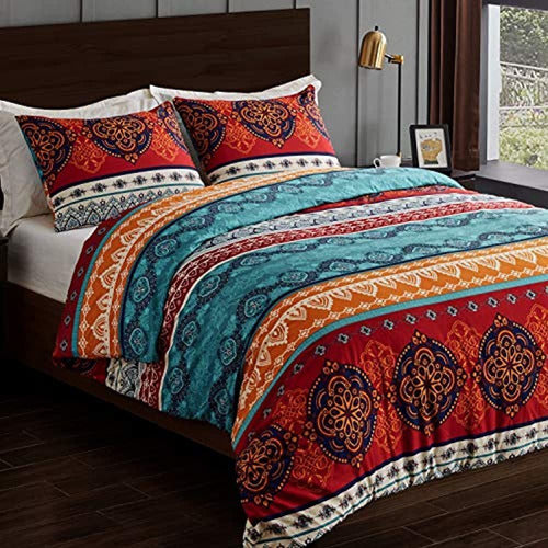 Boho Mandala Bohemian Chic 3 Uds. Juego De Cama Tamaño Queen 0