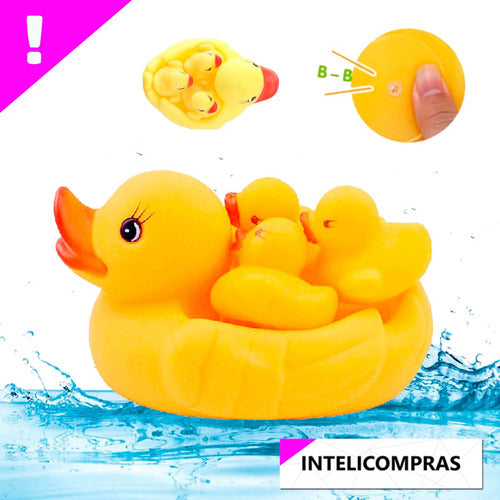 Set Patitos De Goma X4- Bañera-con Cuik! - Mama + 3 Patitos 1